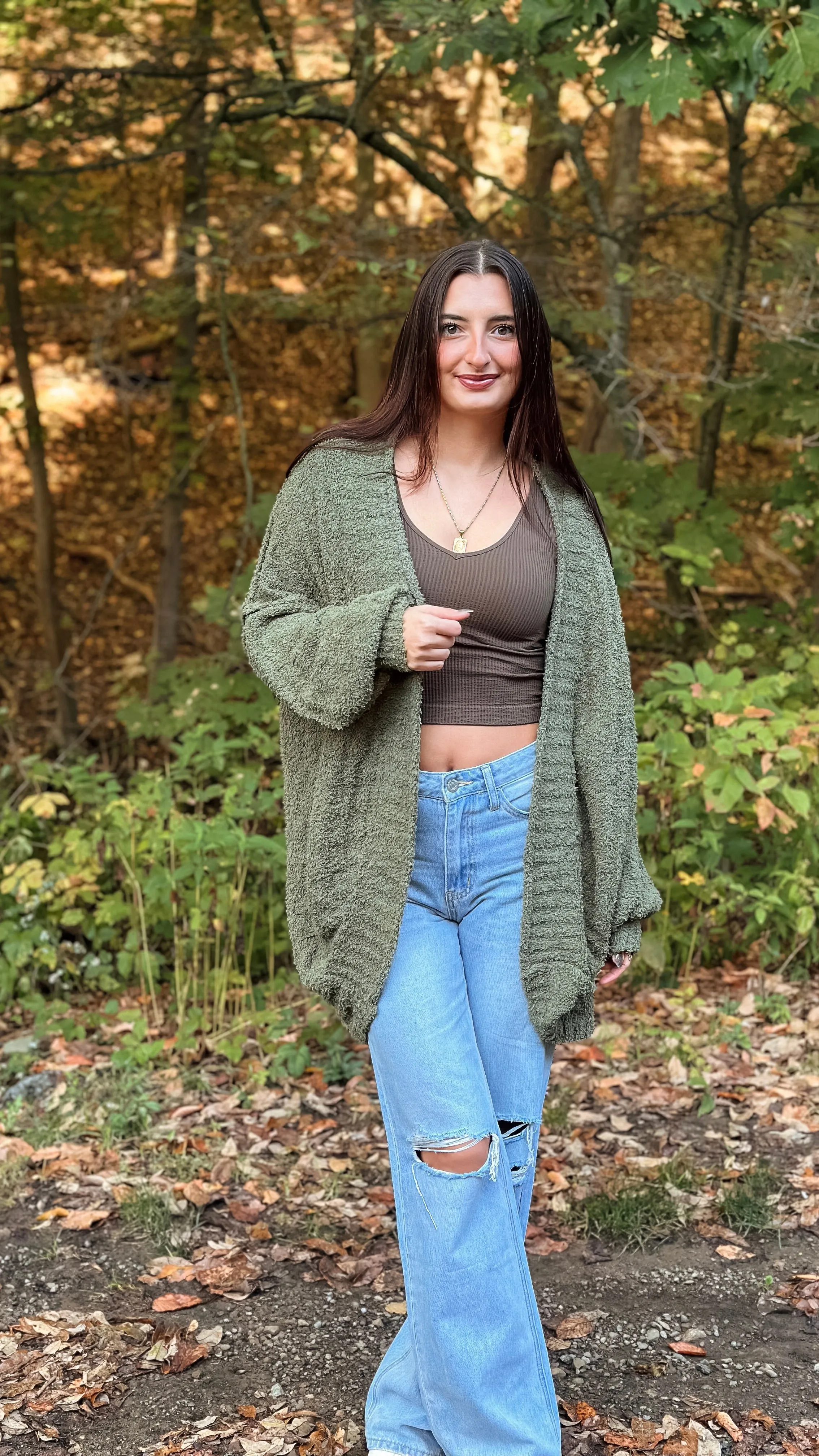 Cozy Up Cardigan - Olive