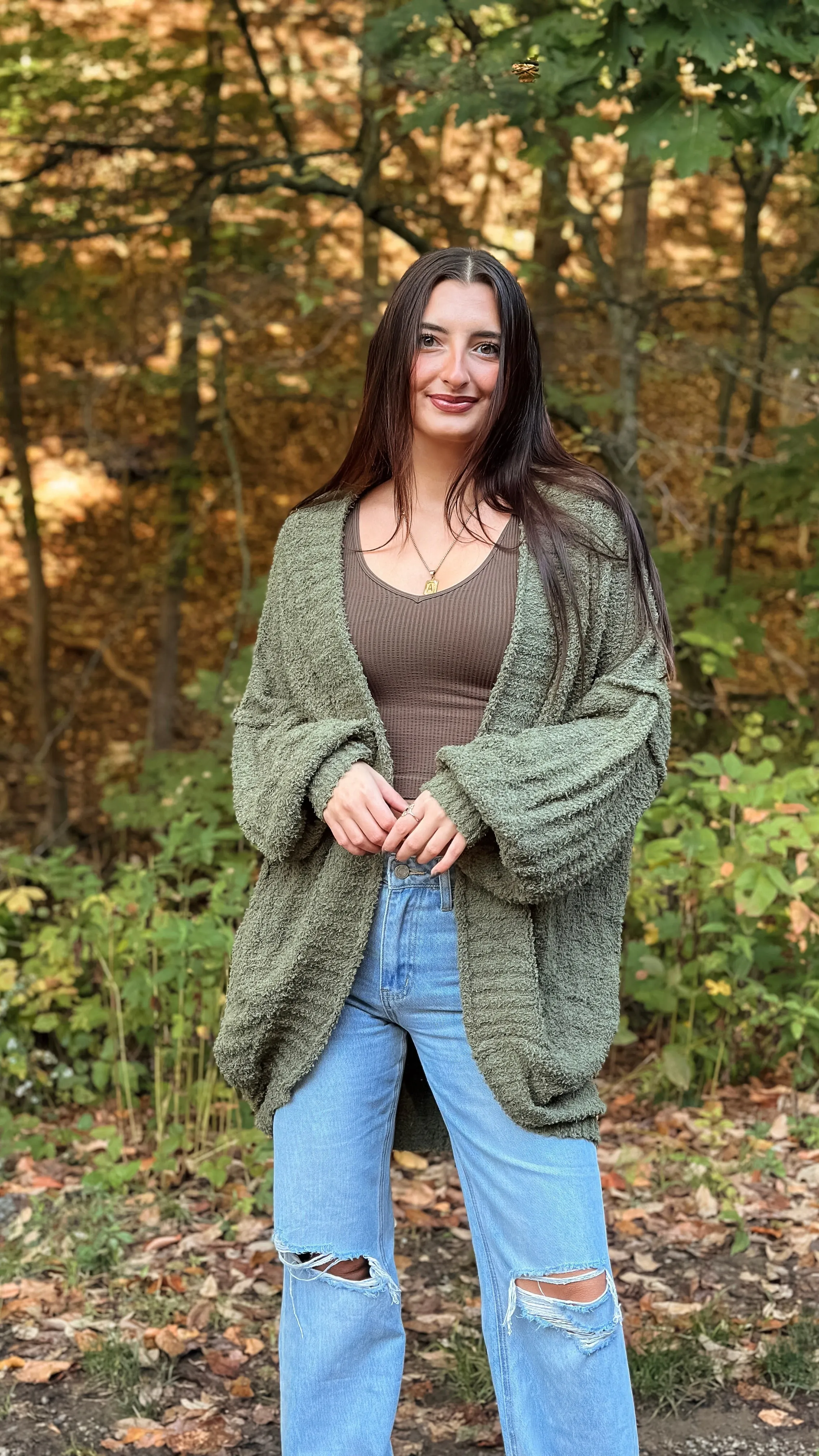 Cozy Up Cardigan - Olive