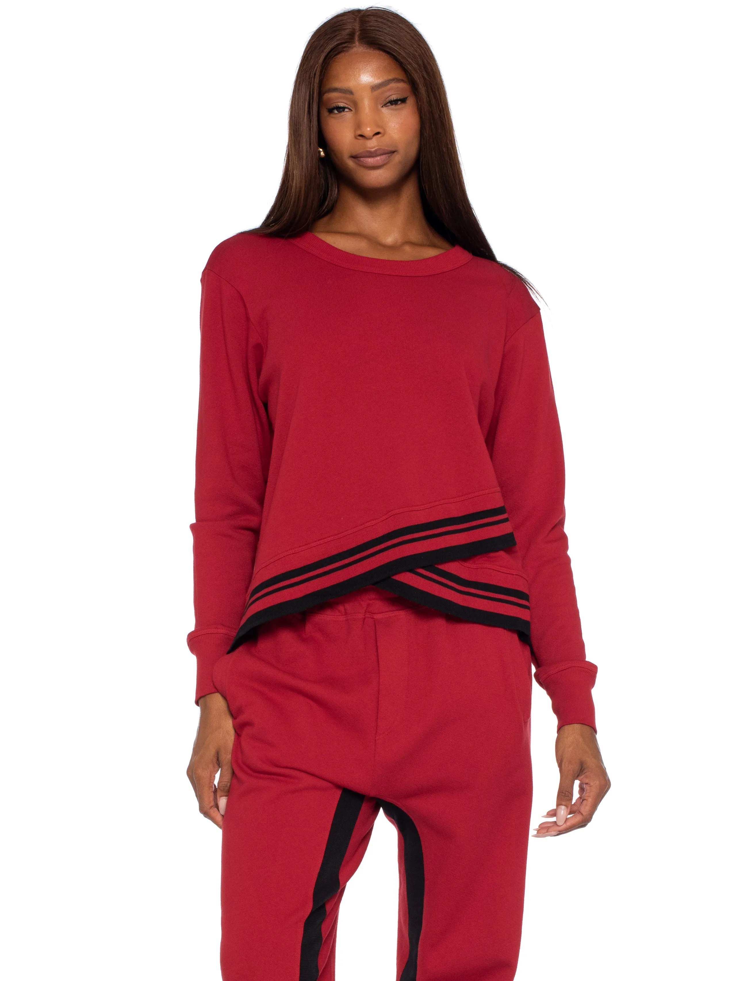 Crew Sweatshirt w/Stripe Trim