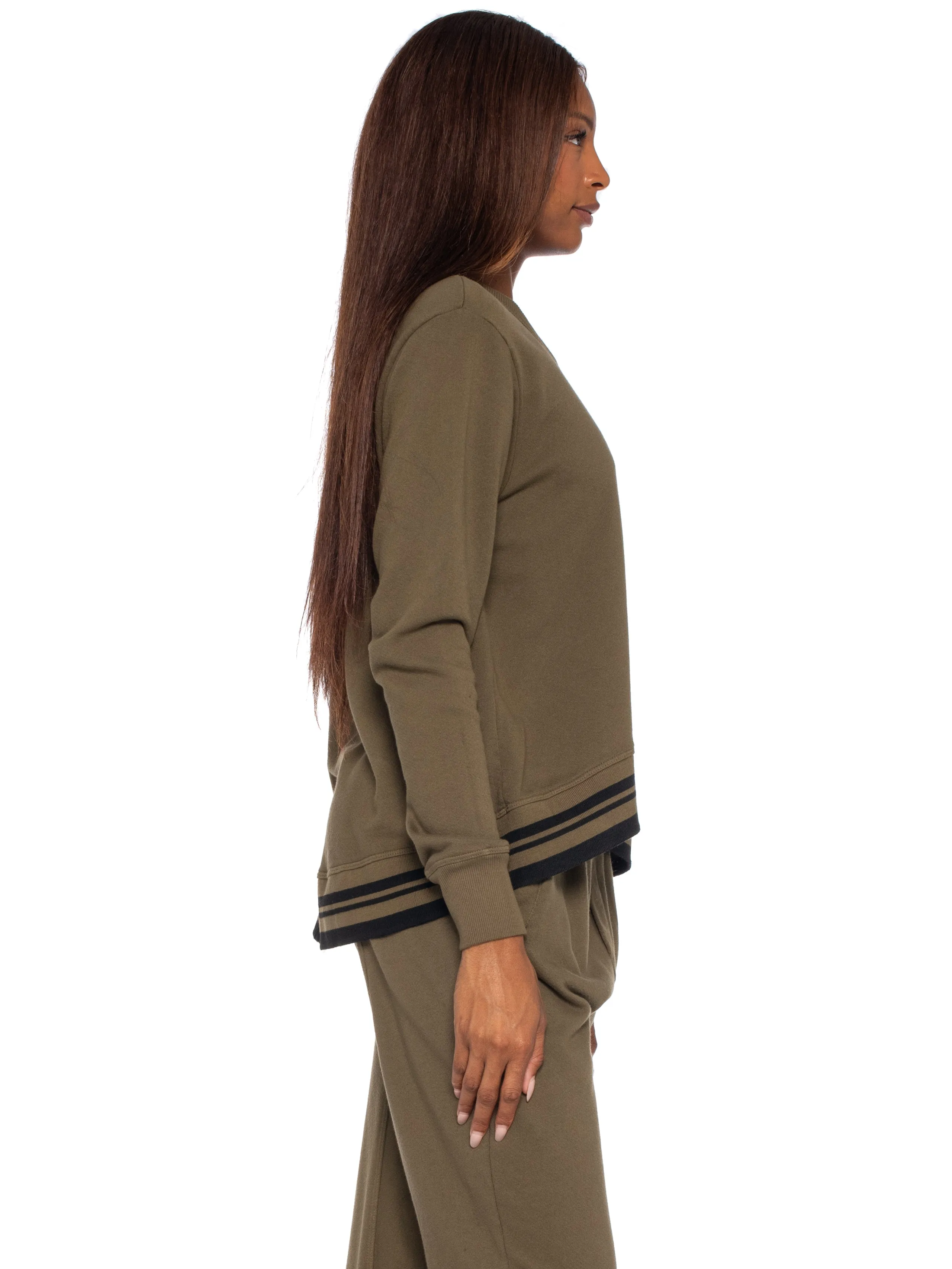 Crew Sweatshirt w/Stripe Trim