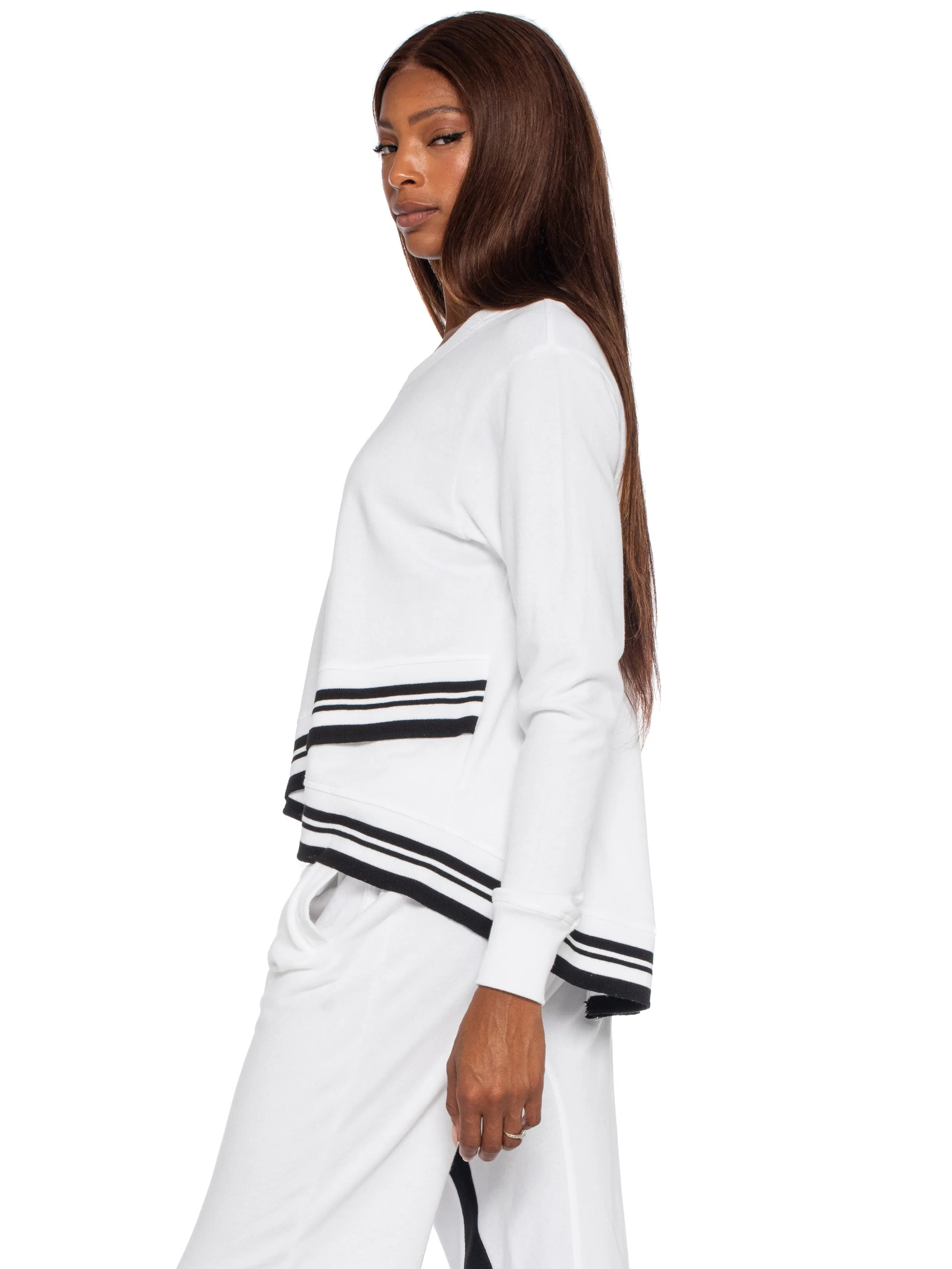 Crew Sweatshirt w/Stripe Trim