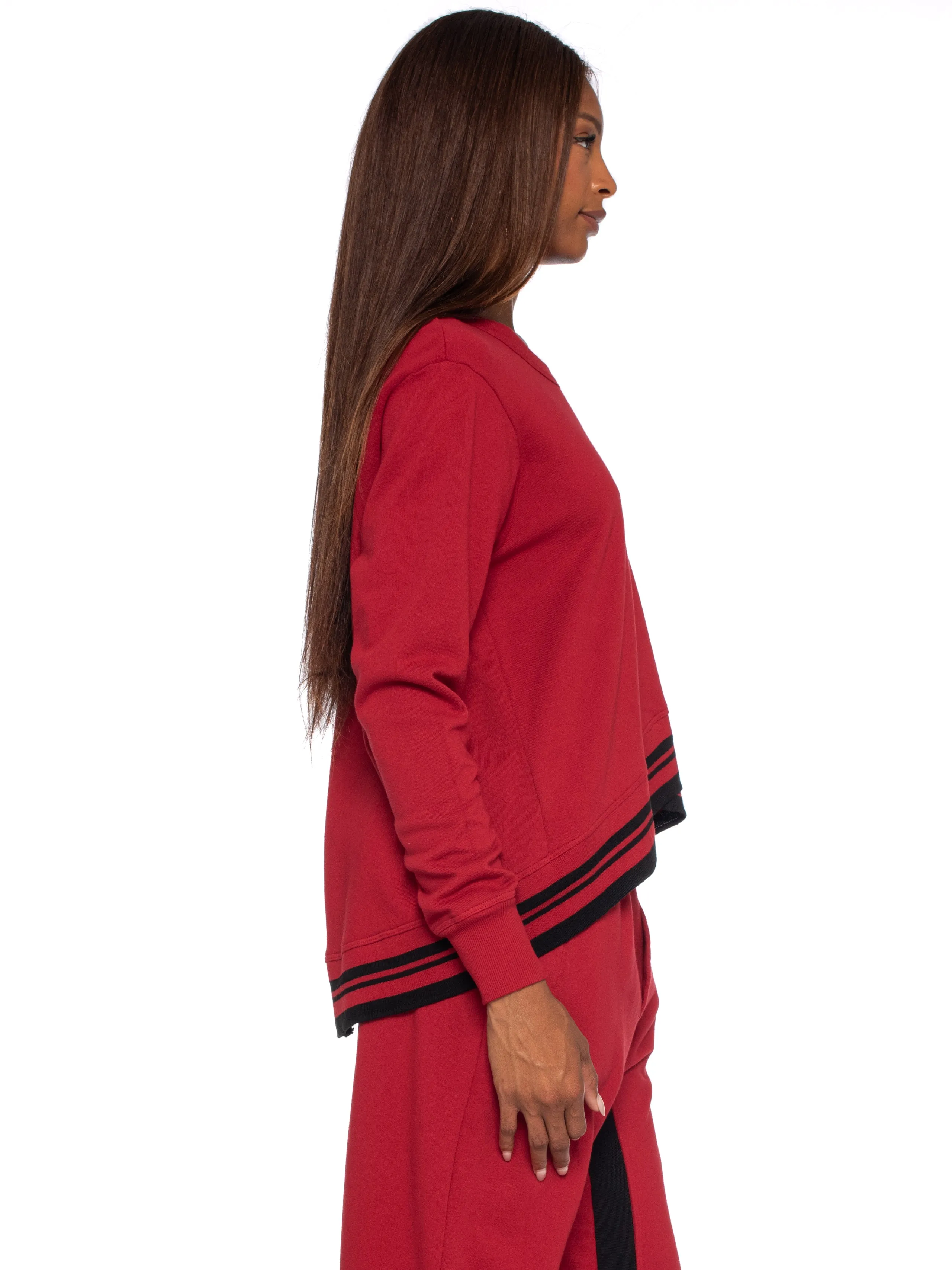 Crew Sweatshirt w/Stripe Trim