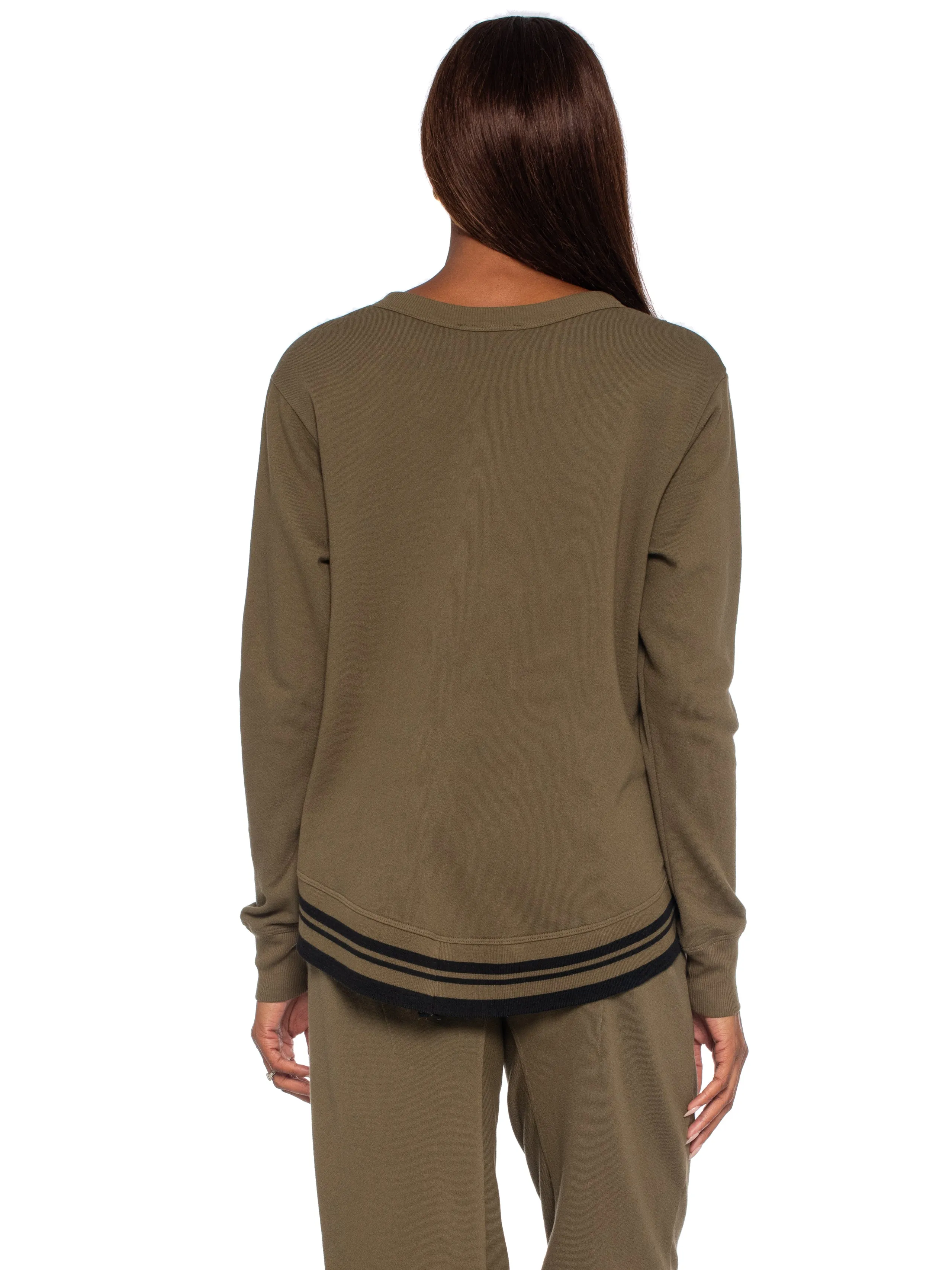 Crew Sweatshirt w/Stripe Trim