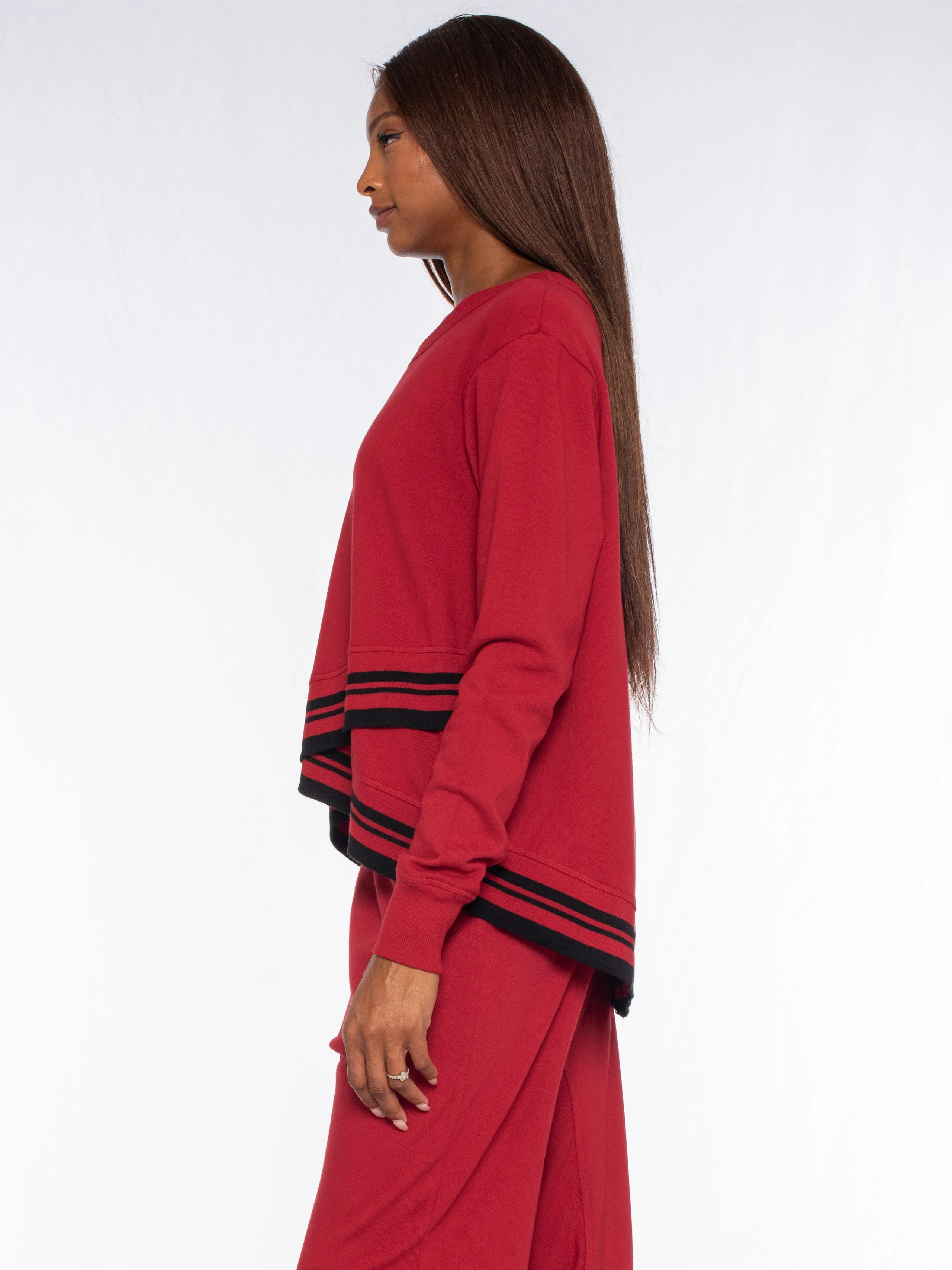 Crew Sweatshirt w/Stripe Trim
