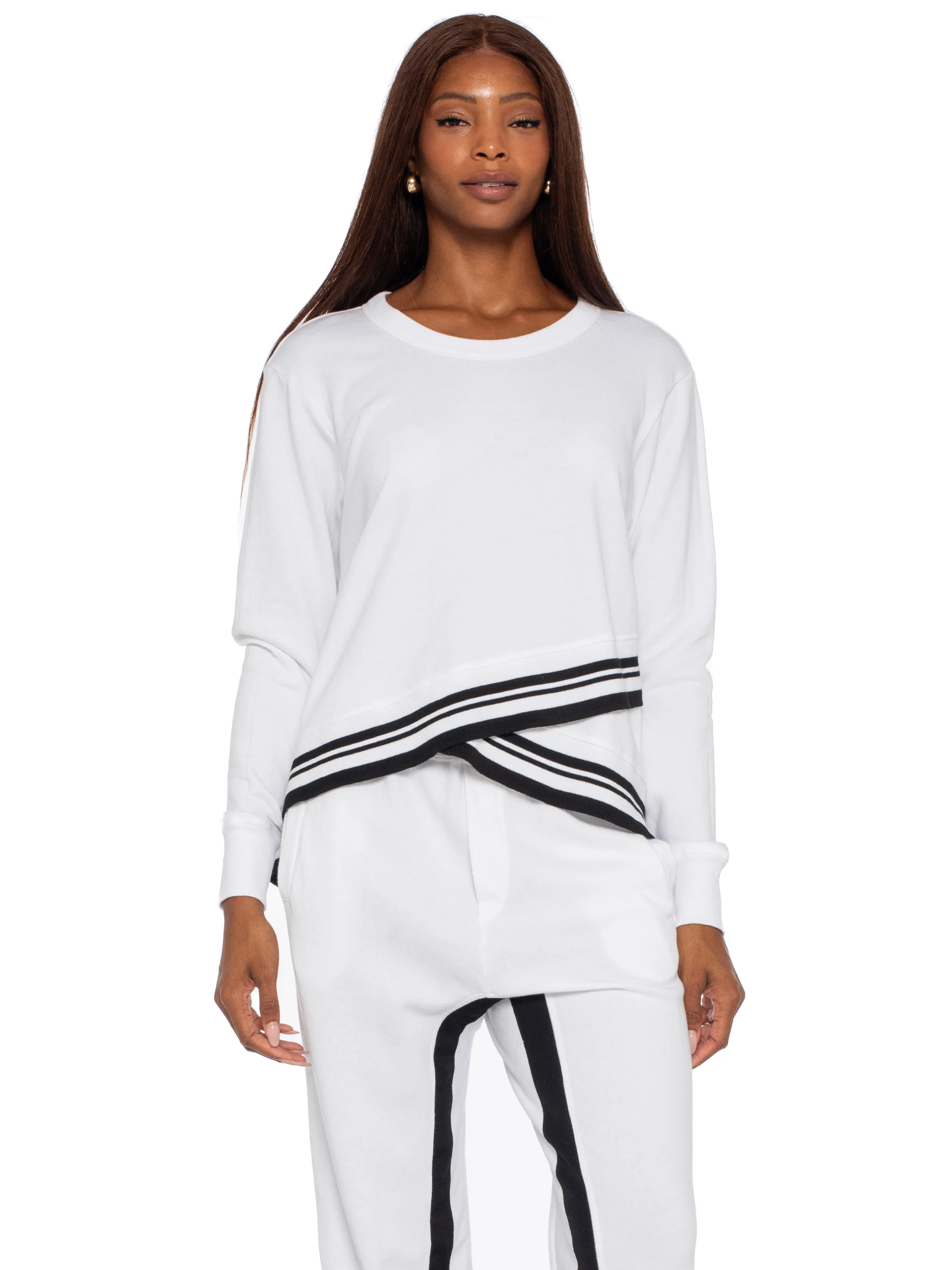 Crew Sweatshirt w/Stripe Trim