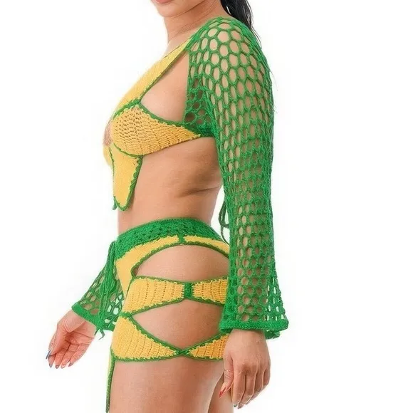 Crochet Skirt Set Sunflower