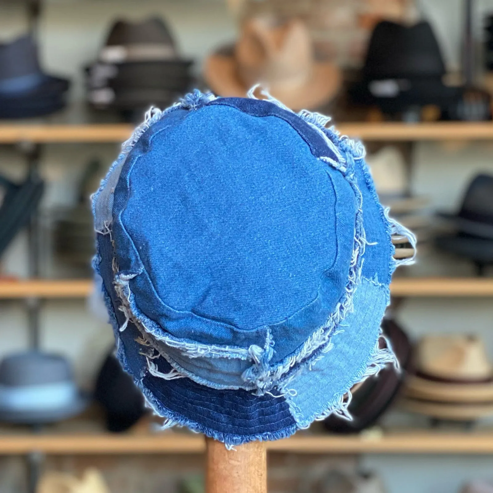Denim Patchwork Bucket Hat