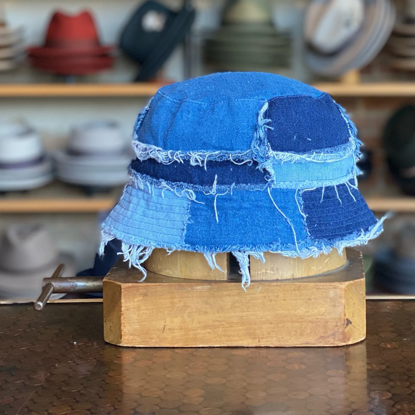 Denim Patchwork Bucket Hat