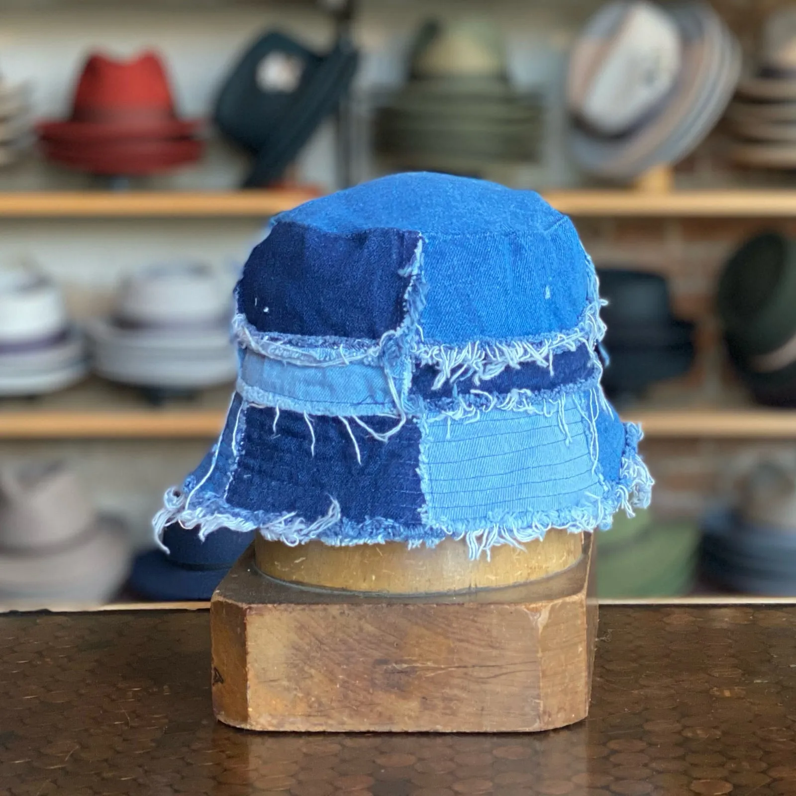 Denim Patchwork Bucket Hat