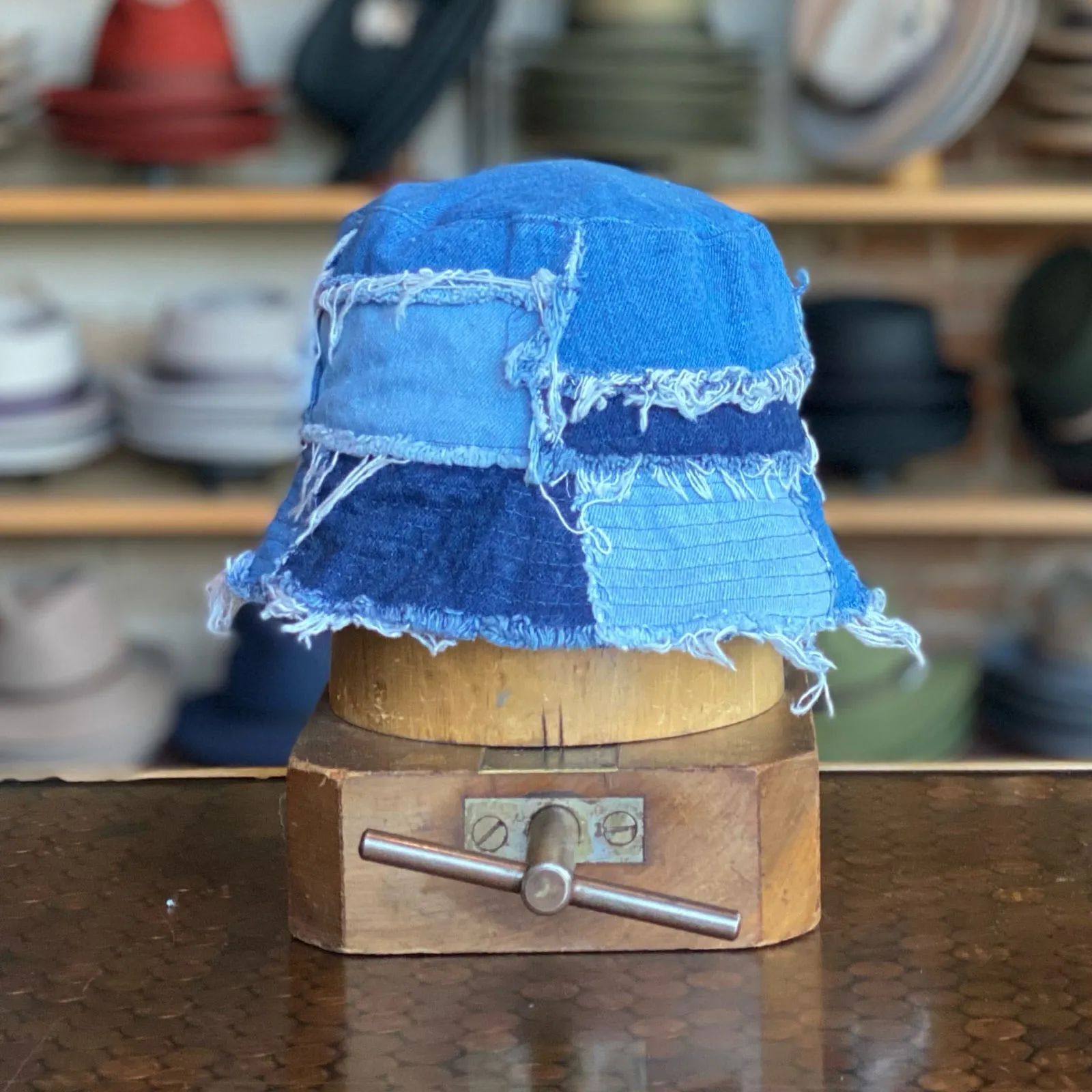 Denim Patchwork Bucket Hat