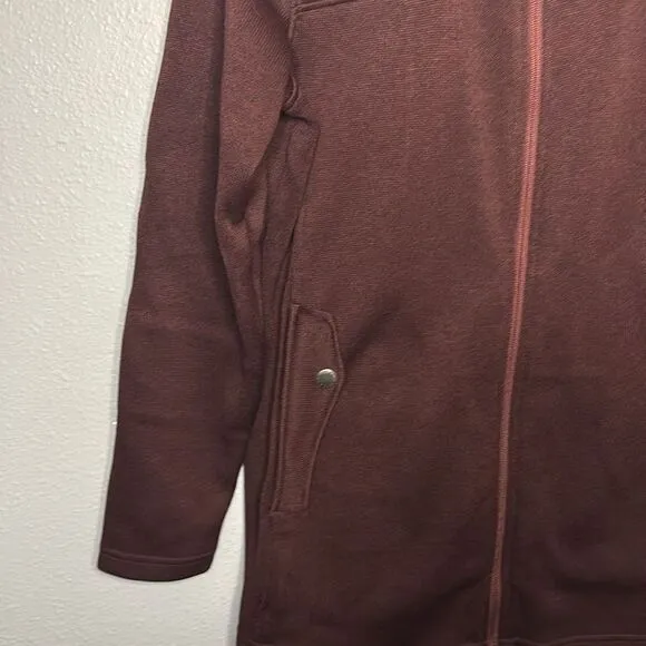 Eddie Bauer Full Zip Maroon Quilted Stitching Detail Jacket Size XL