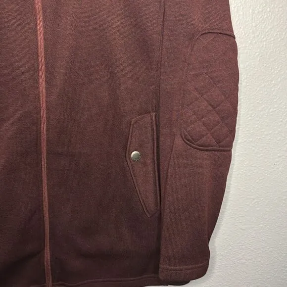 Eddie Bauer Full Zip Maroon Quilted Stitching Detail Jacket Size XL