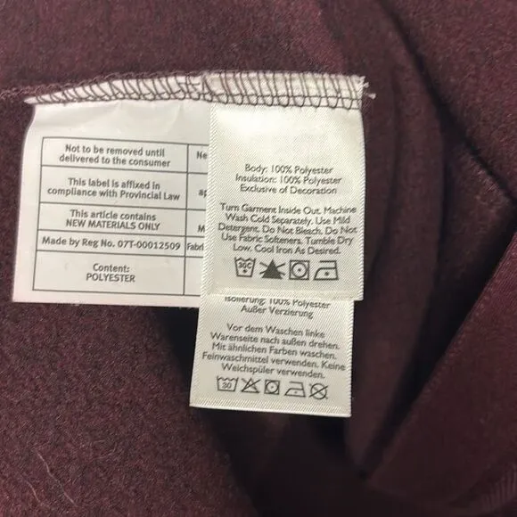 Eddie Bauer Full Zip Maroon Quilted Stitching Detail Jacket Size XL