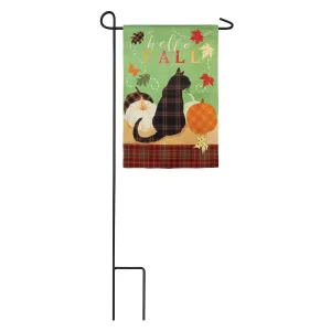 Fall Farmstead Cozy Kitty Garden Suede Flag,14s8825