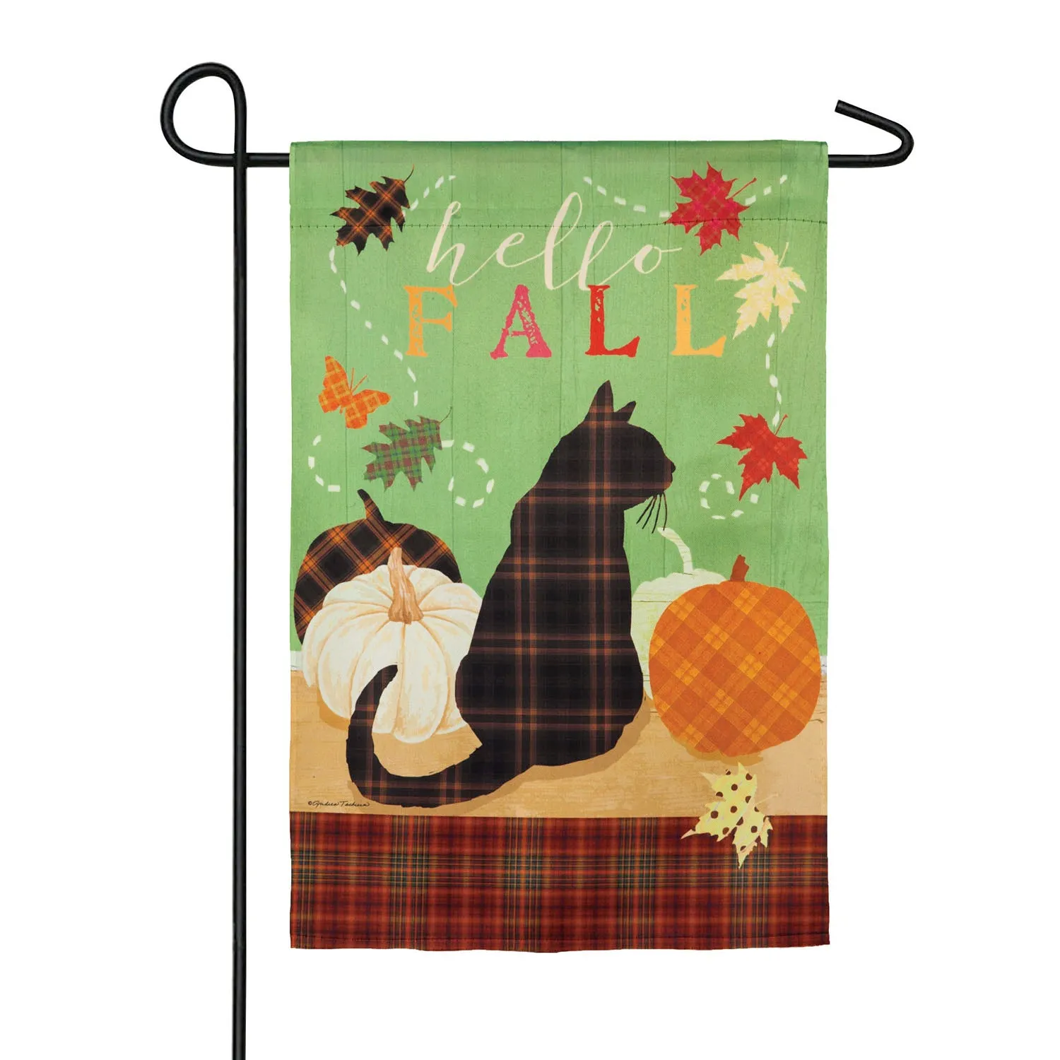 Fall Farmstead Cozy Kitty Garden Suede Flag,14s8825
