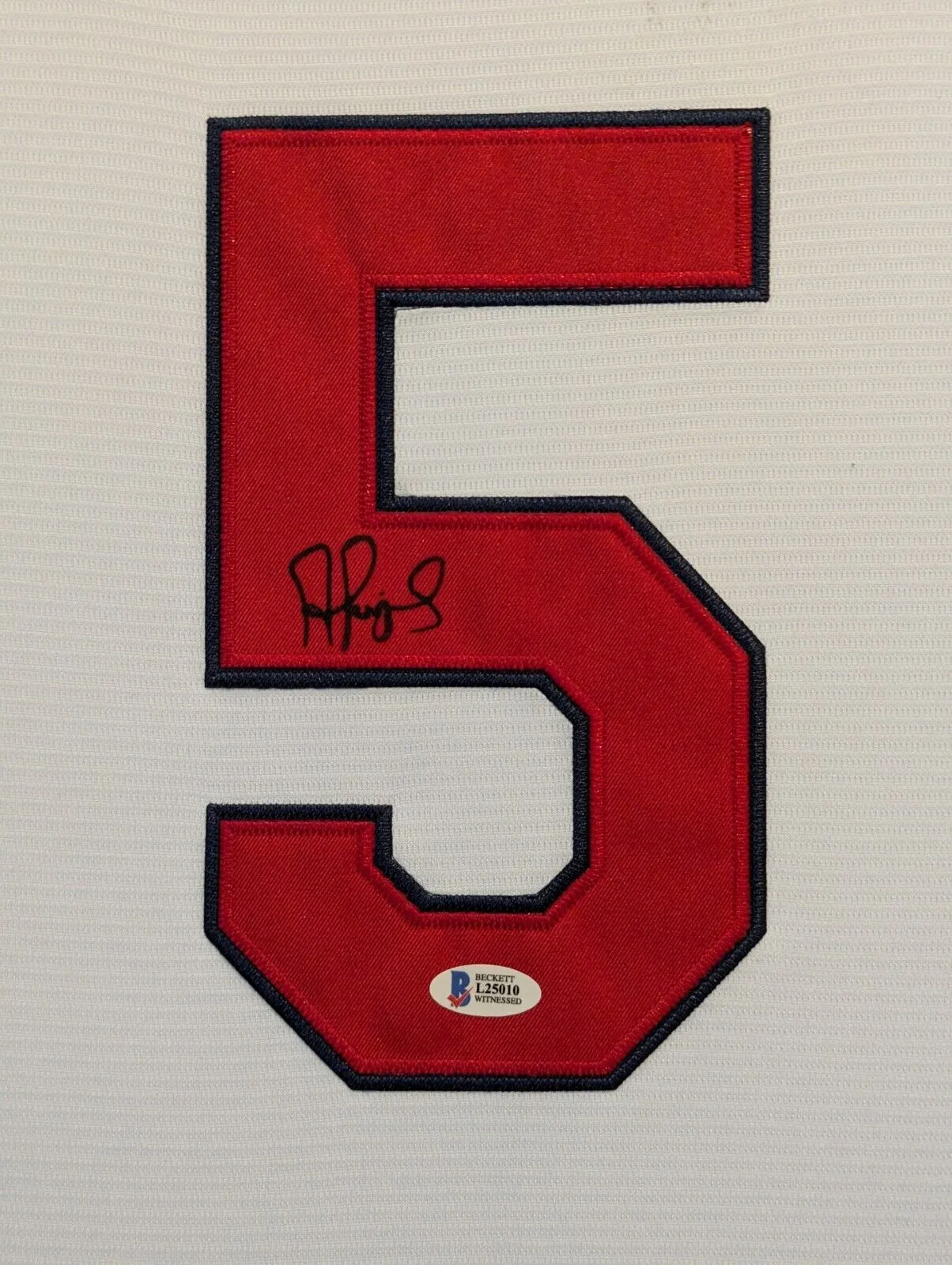 FRAMED IN SUEDE ST LOUIS CARDINALS ALBERT PUJOLS AUTOGRAPHED JERSEY BECKETT HOLO