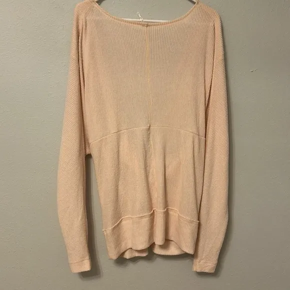 Free People Cozy With You Surplice Pullover sweater. Oversized, pink, size Med.
