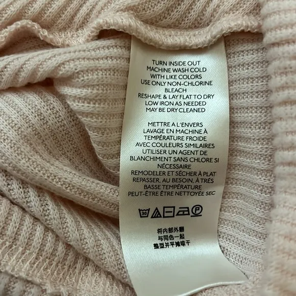Free People Cozy With You Surplice Pullover sweater. Oversized, pink, size Med.