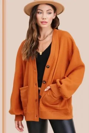 Ginger Cozy Cloud Cardigan with Buttons