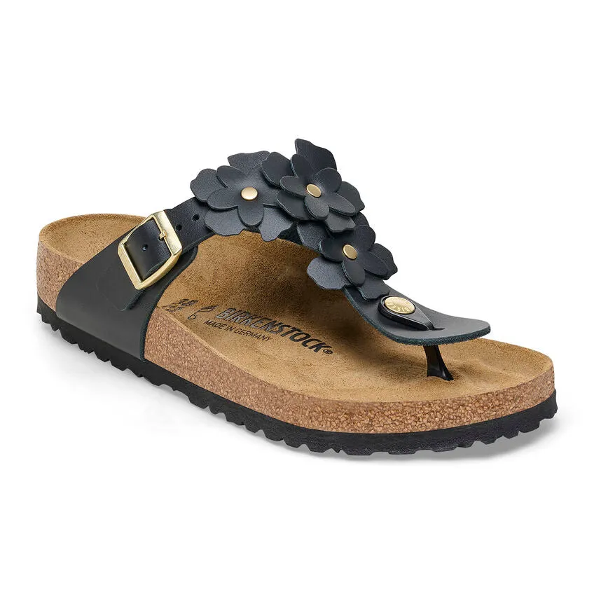 Gizeh Flowers - Black Leather||Gizeh à fleurs - Cuir noir