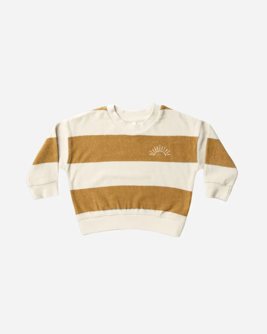 GOLD STRIPE TERRY CREWNECK