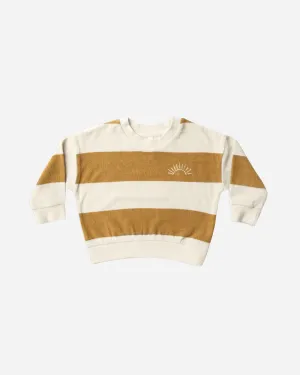 GOLD STRIPE TERRY CREWNECK