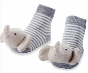 Gray Elephant Rattle Toe Socks