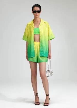 Green Hotfix Taffeta Shorts (Green)
