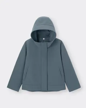 GU Cozy Melton Short Hoodie Coat