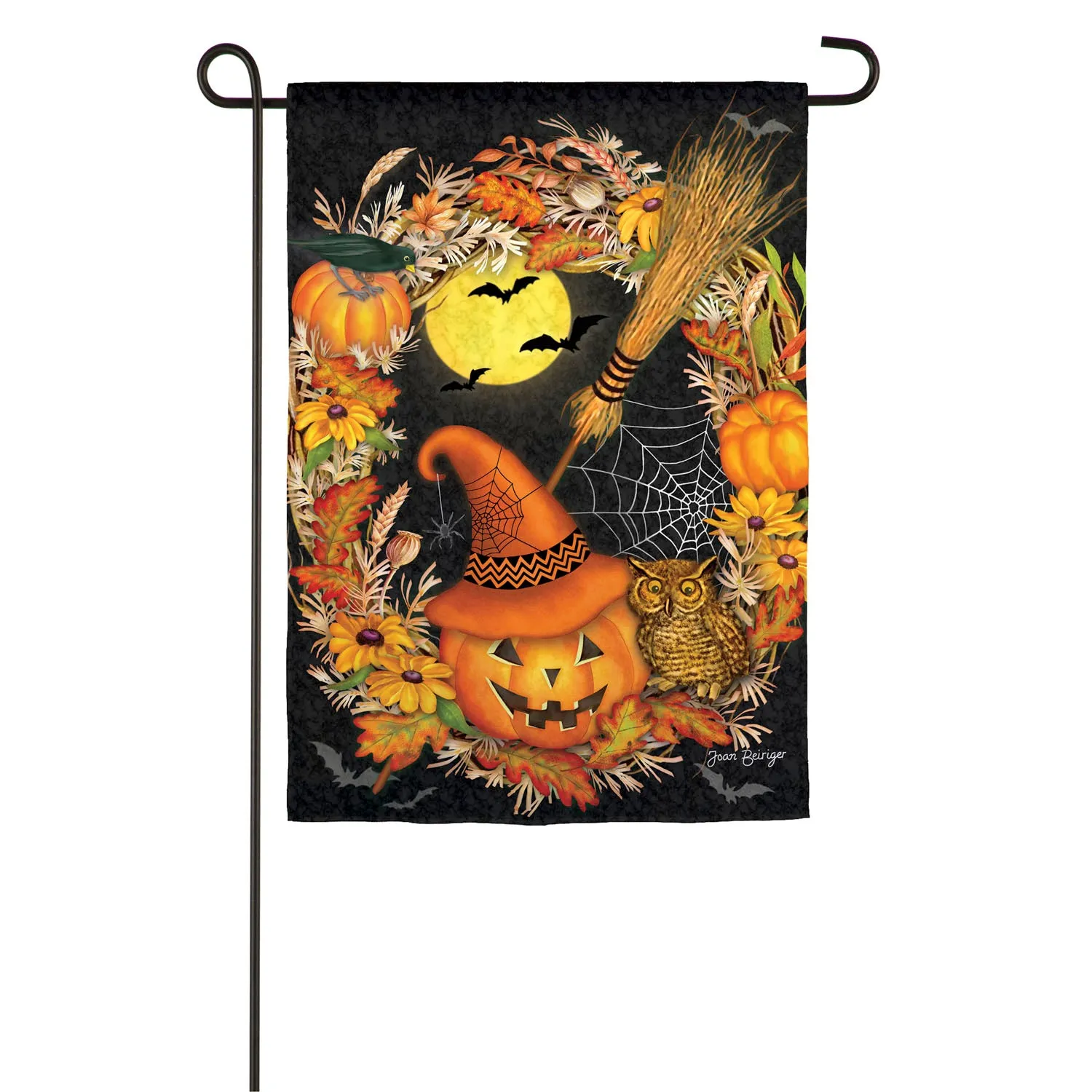 Halloween Wreath Garden Textured Suede Flag,14es9453