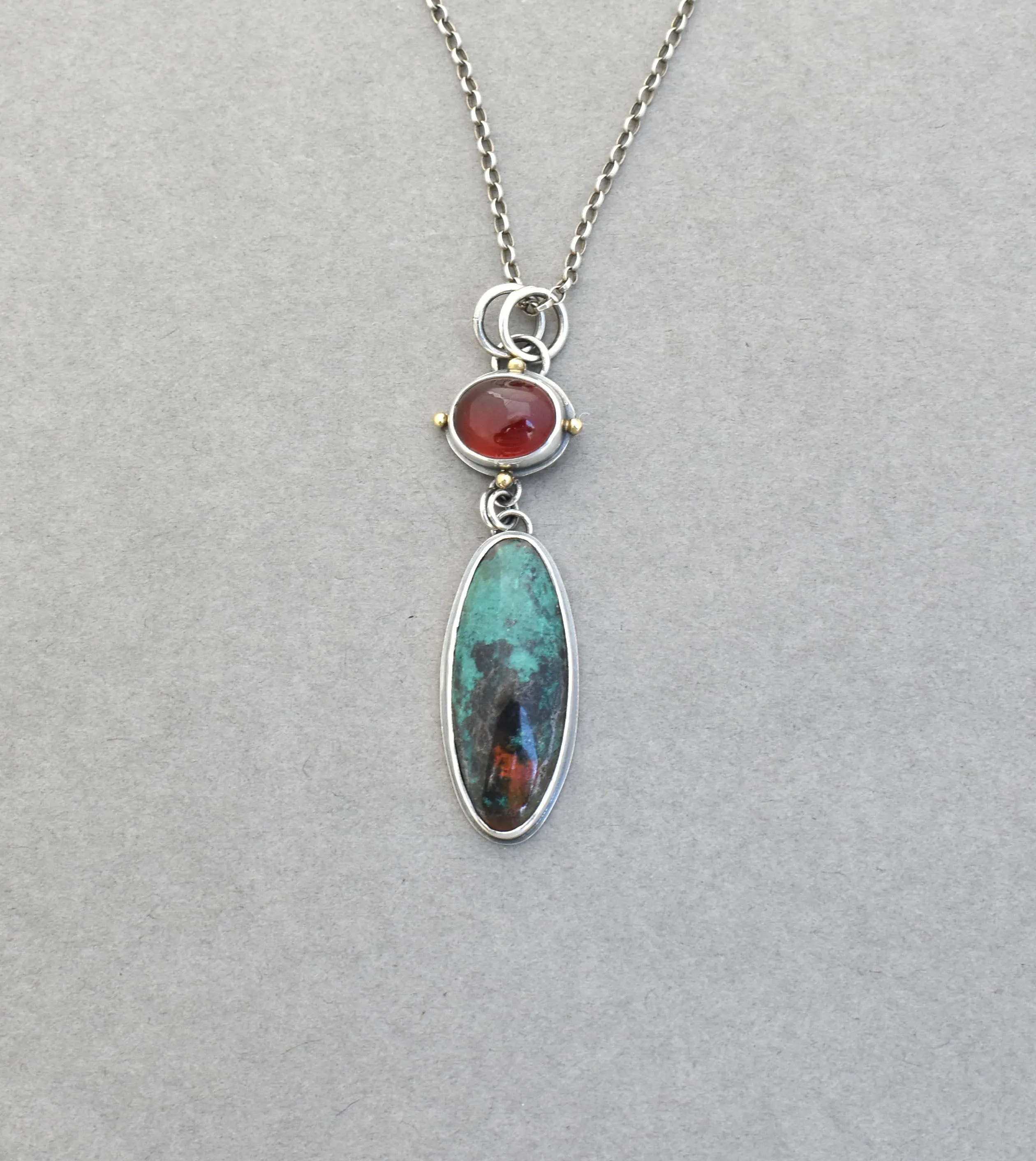 Hessonite Garnet and Sonoran Sunrise Drop Pendant.
