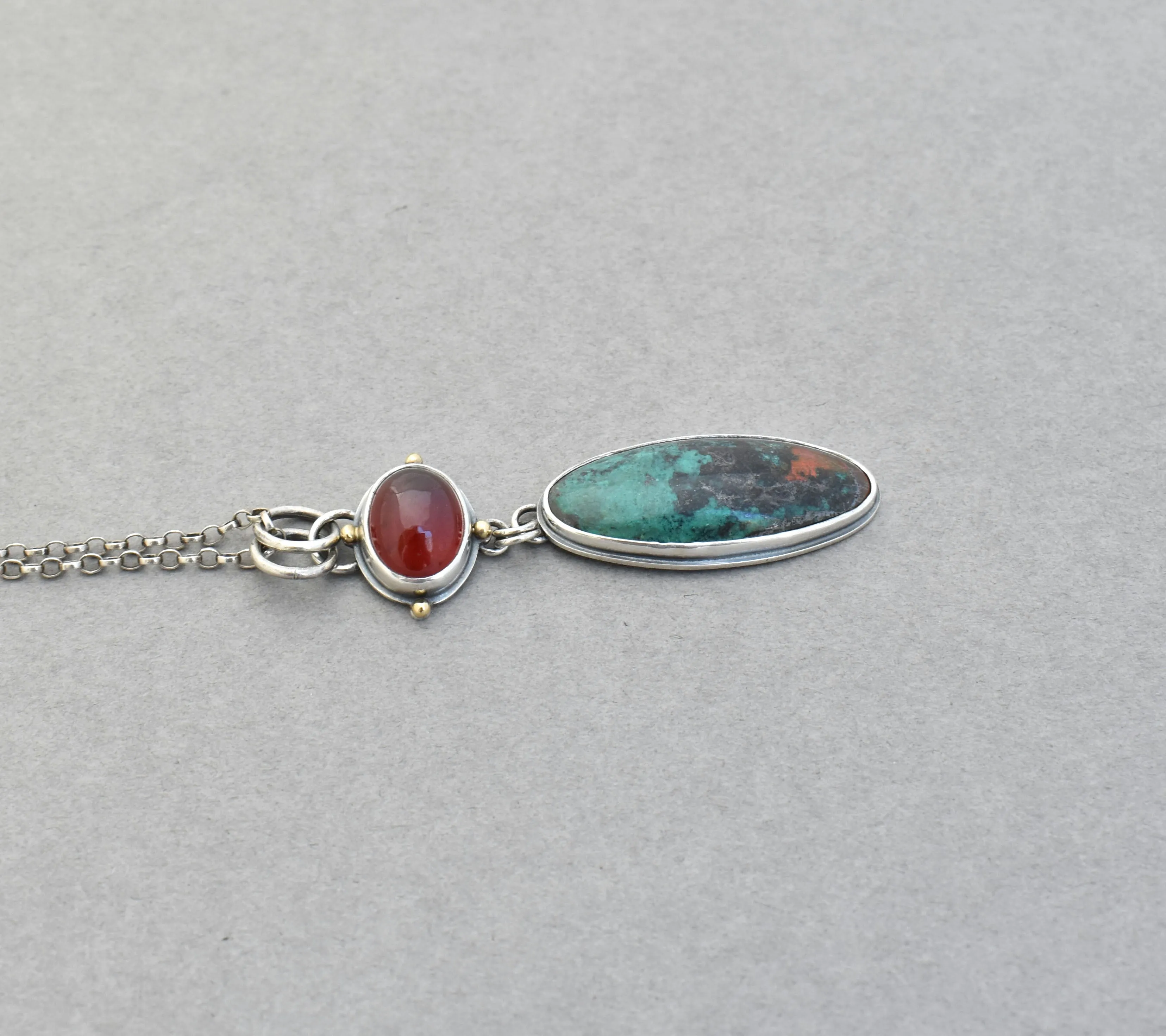Hessonite Garnet and Sonoran Sunrise Drop Pendant.