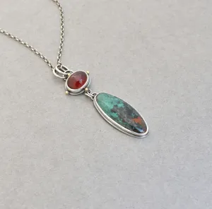 Hessonite Garnet and Sonoran Sunrise Drop Pendant.