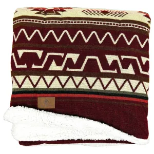 Inca Aztec Sherpa Warm Blanket | Vinicunca Maroon