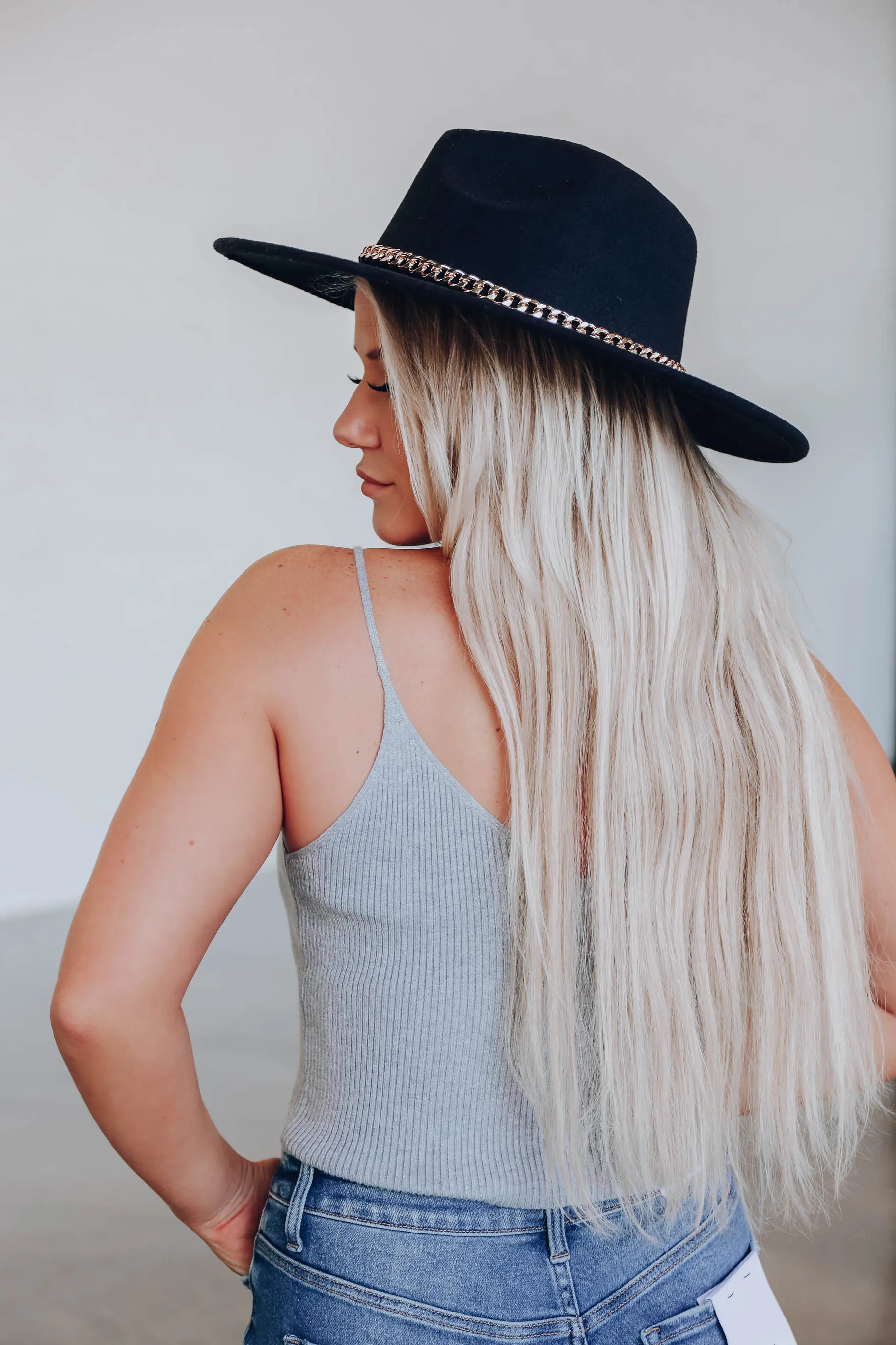 Jane Cropped Ribbed Cami - Grey