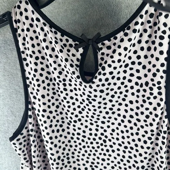 Kate Spade Blush Pink Black Polka Dot Soft Knit Pajama Lounge‎ Set Size Small