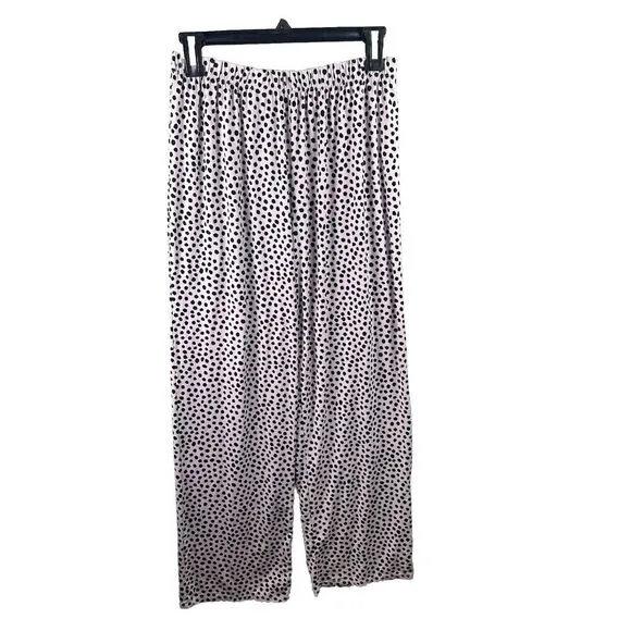 Kate Spade Blush Pink Black Polka Dot Soft Knit Pajama Lounge‎ Set Size Small