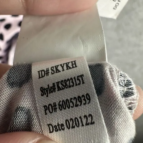 Kate Spade Blush Pink Black Polka Dot Soft Knit Pajama Lounge‎ Set Size Small