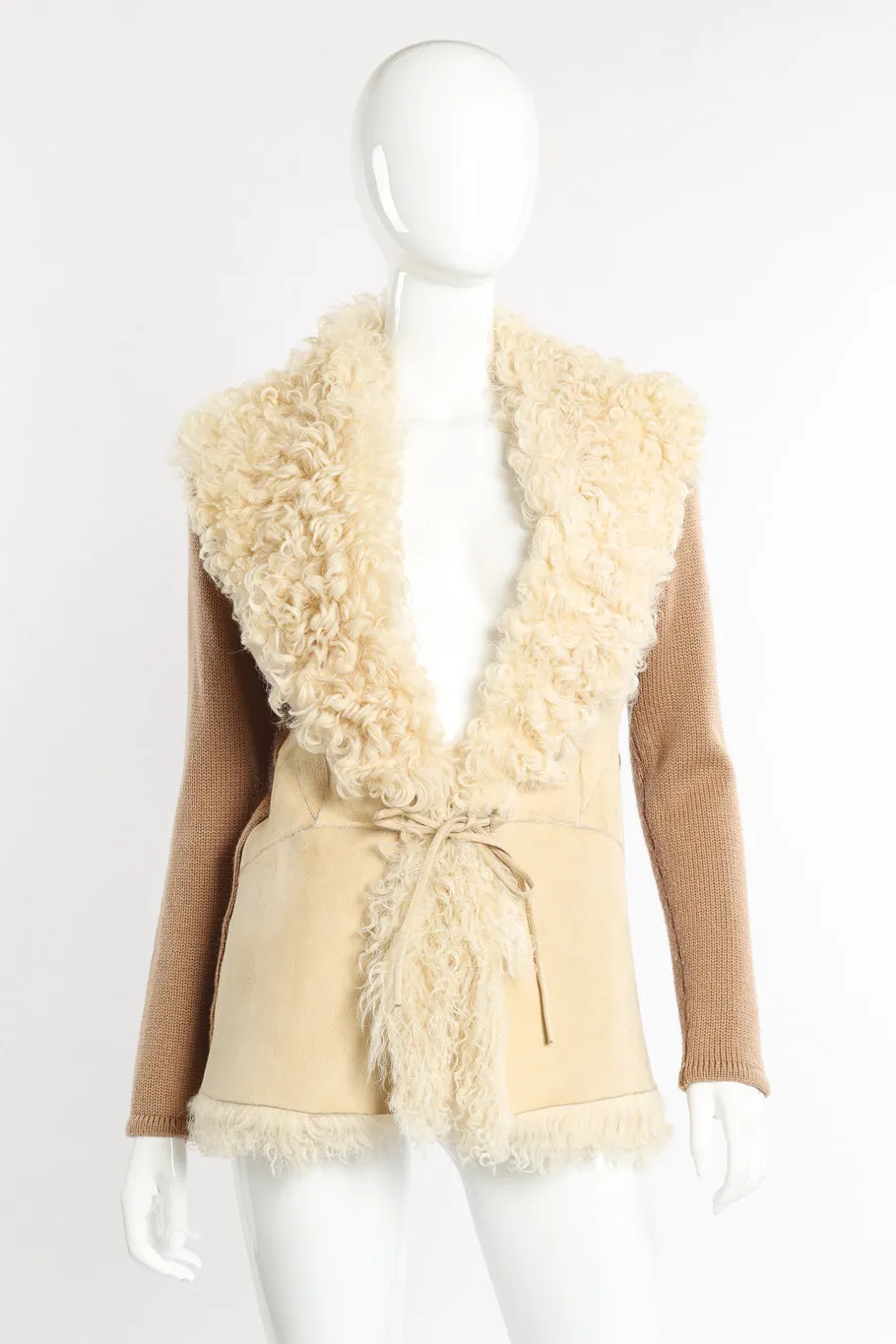 Lamb Suede Wool Knit Jacket