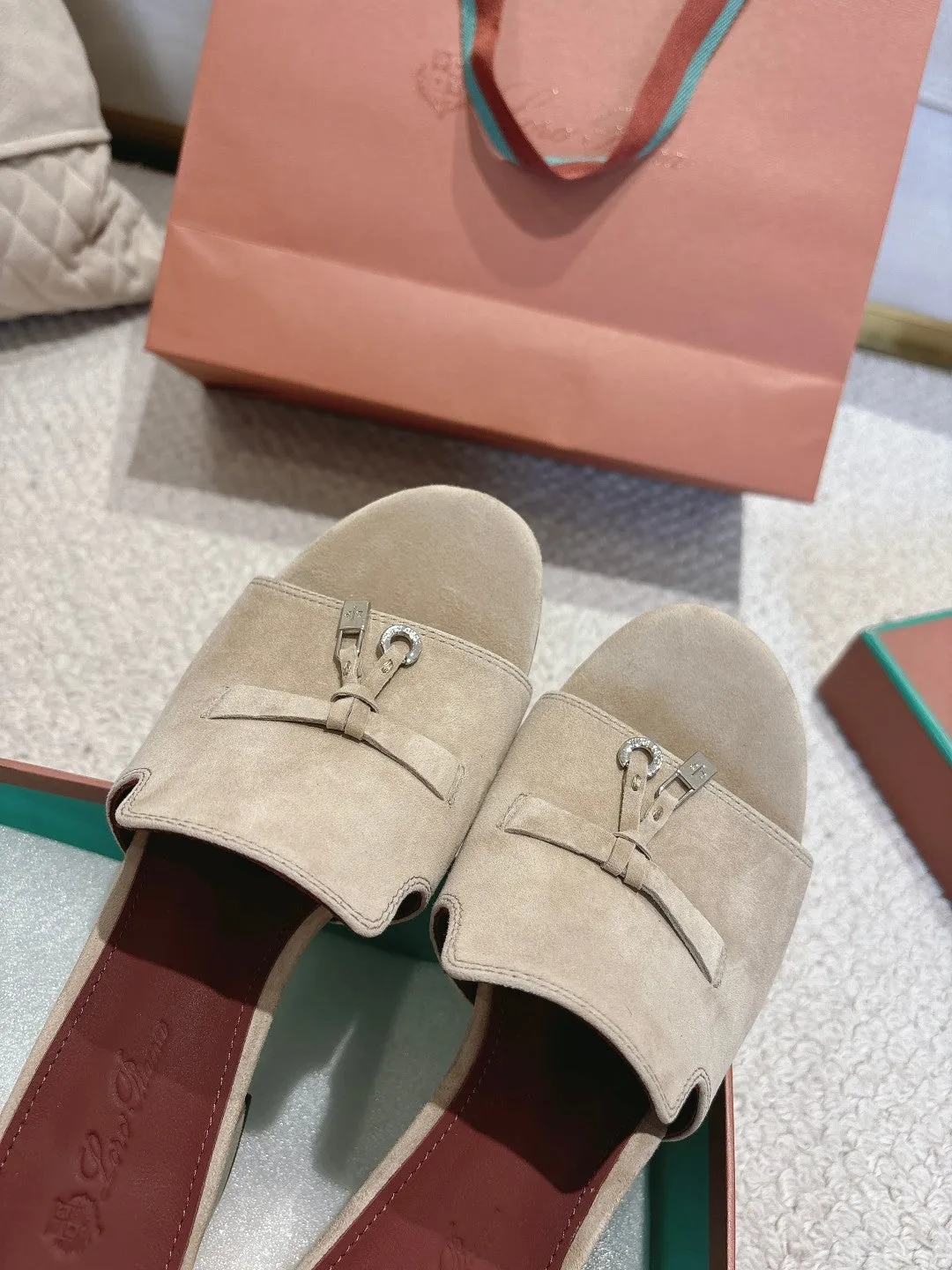 LP 25C Summer Charms Mules 55MM Light Taupe Suede 215025