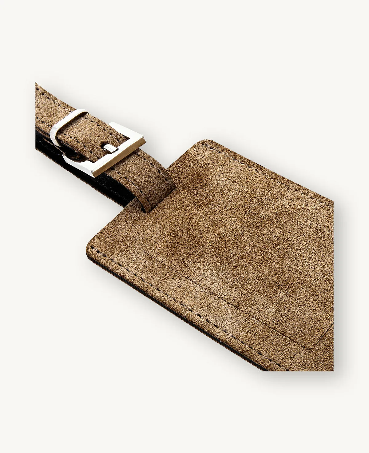 LUGGAGE TAG SUEDE TAN