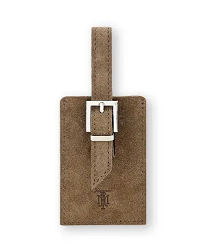 LUGGAGE TAG SUEDE TAN