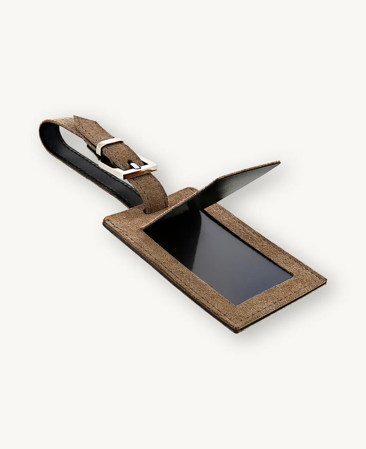 LUGGAGE TAG SUEDE TAN