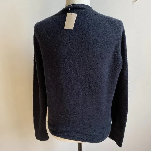 Madewell BNWT faux wrap front black cozy sweater