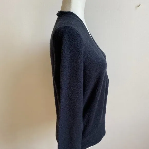 Madewell BNWT faux wrap front black cozy sweater