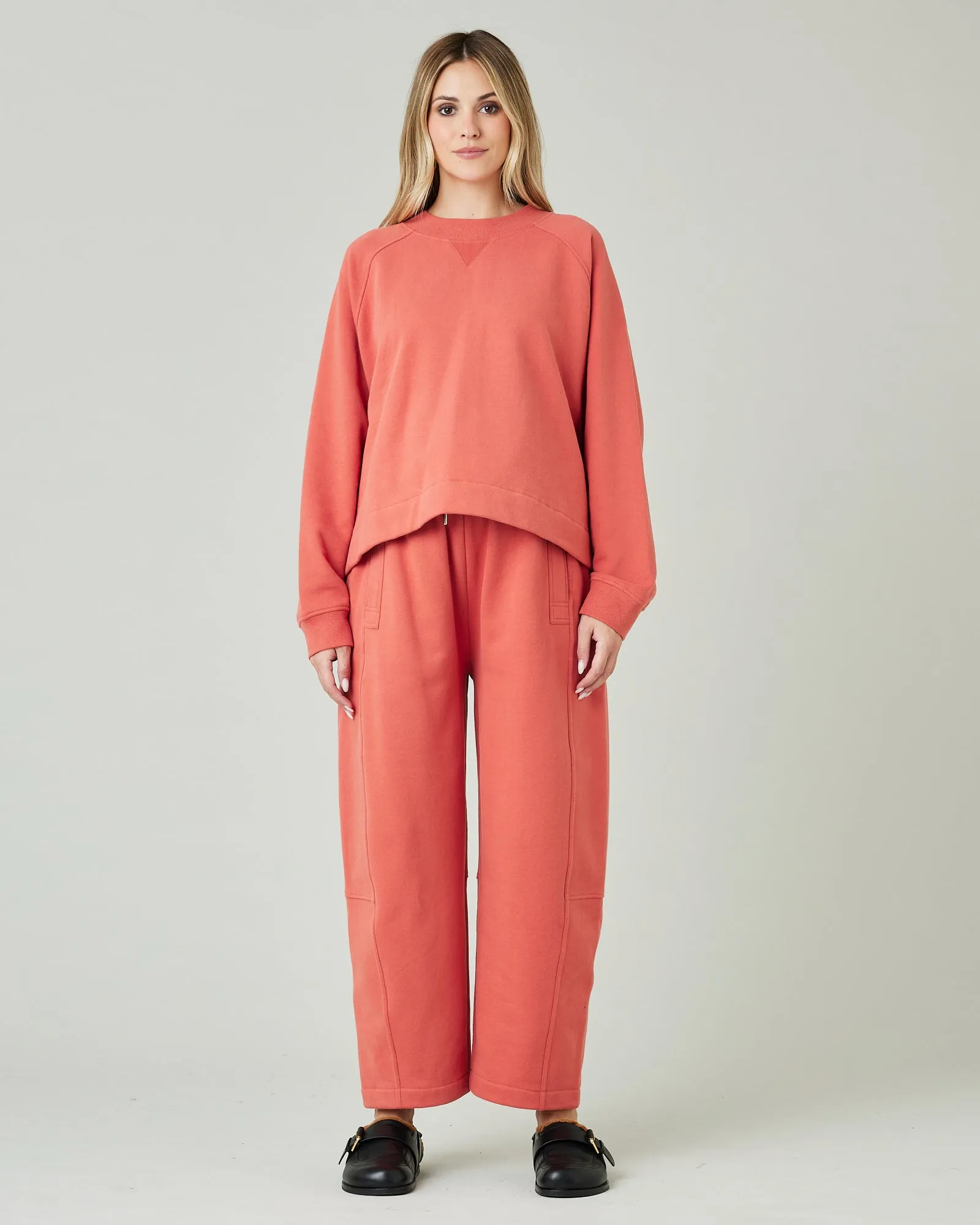 Madi Warm Terracotta Organic Cotton Jersey Trousers