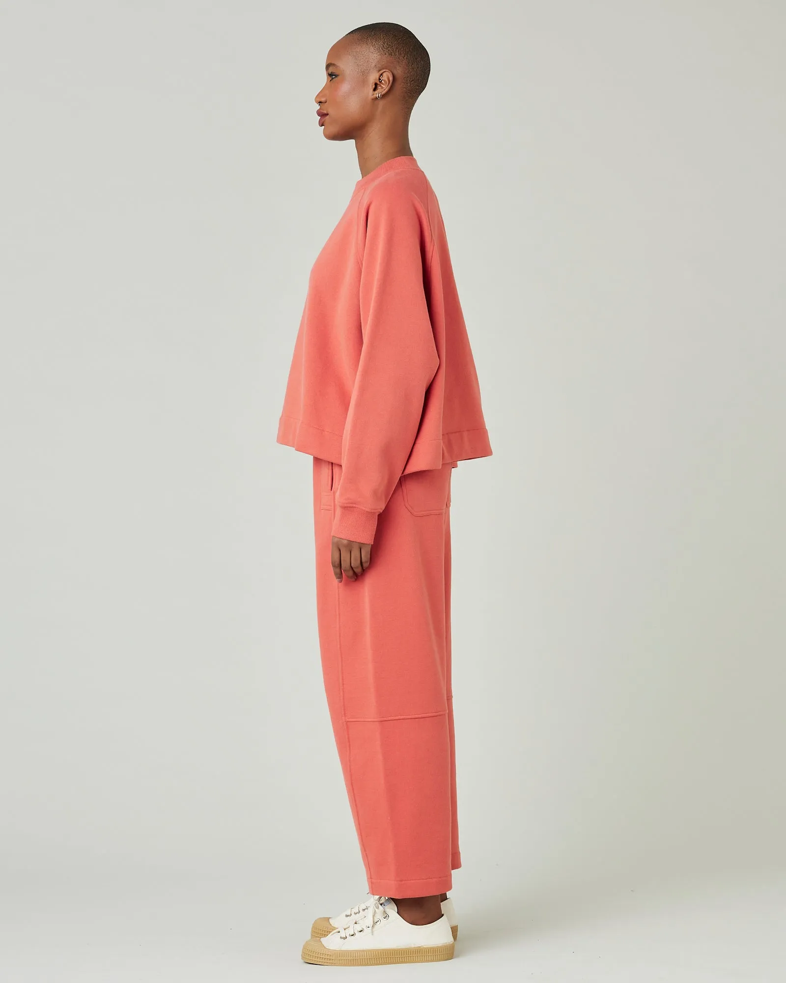 Madi Warm Terracotta Organic Cotton Jersey Trousers
