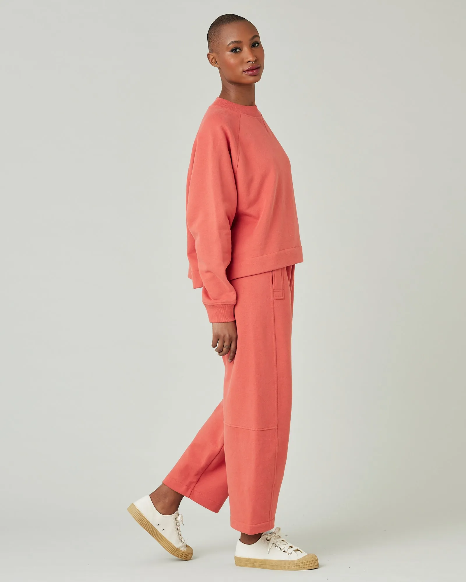 Madi Warm Terracotta Organic Cotton Jersey Trousers