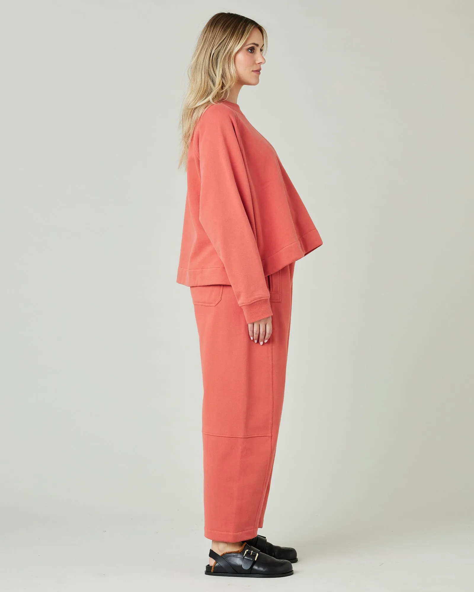 Madi Warm Terracotta Organic Cotton Jersey Trousers