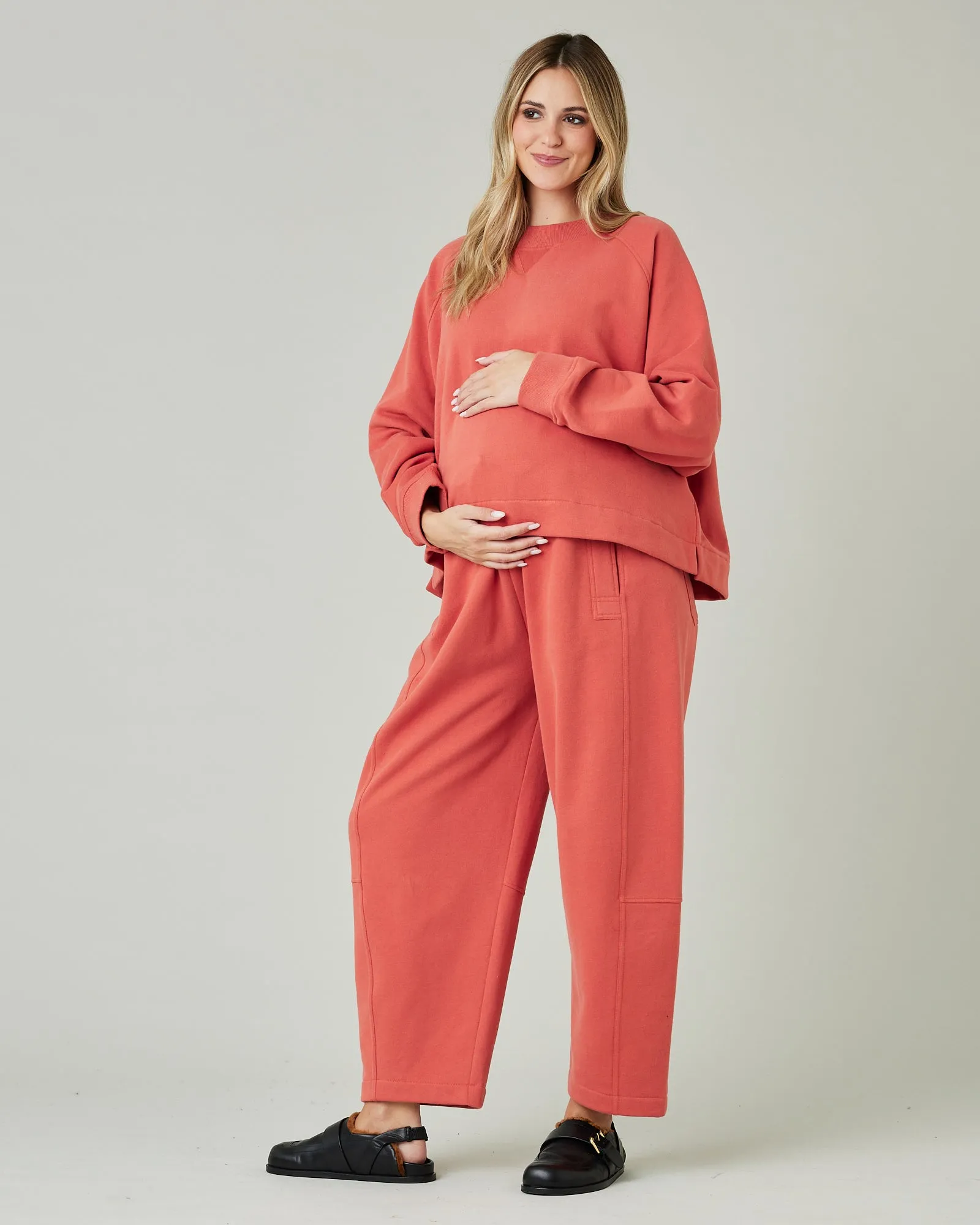 Madi Warm Terracotta Organic Cotton Jersey Trousers